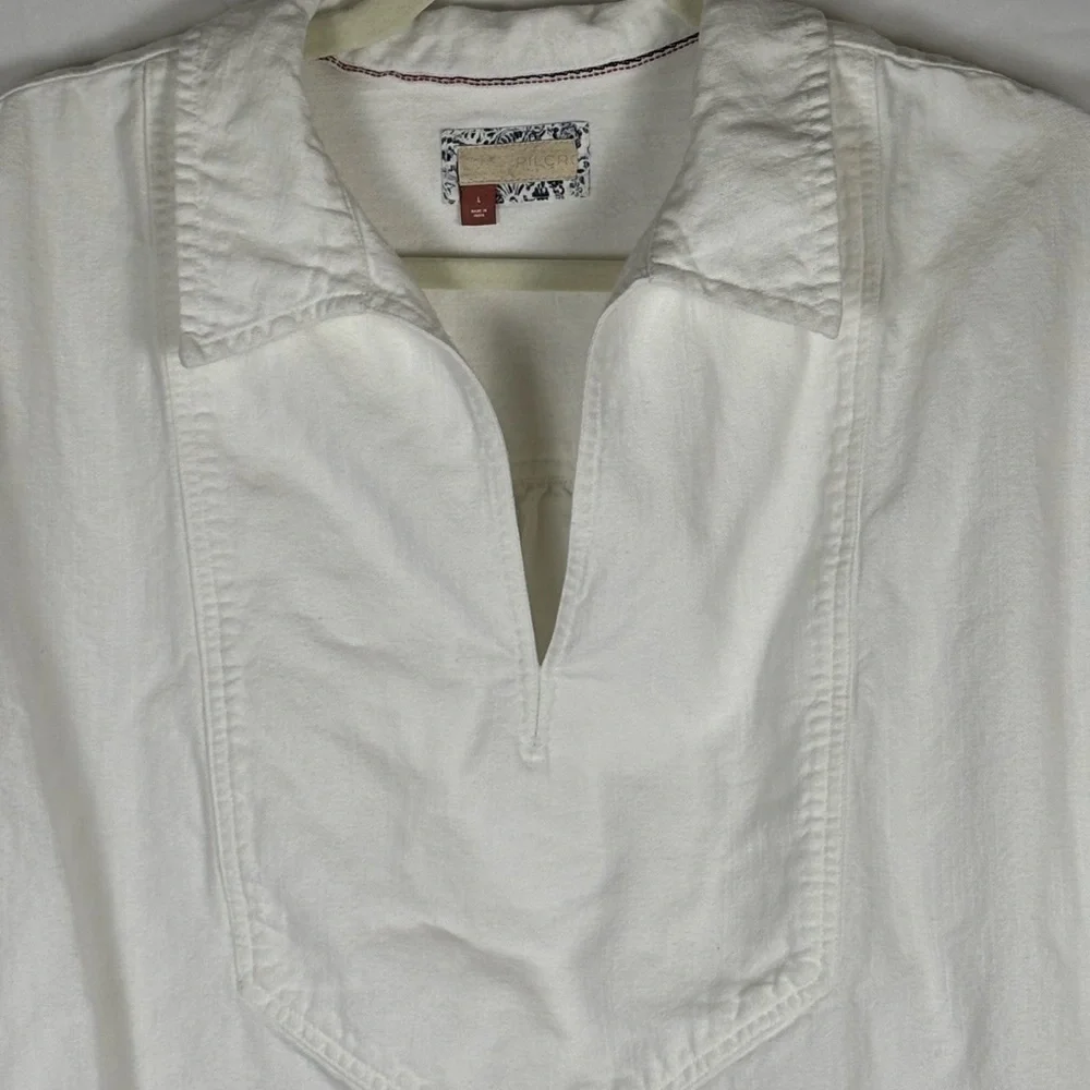 NWOT Anthropologie Pilcro White Linen Oxford Blouse- L - Picture 6 of 14